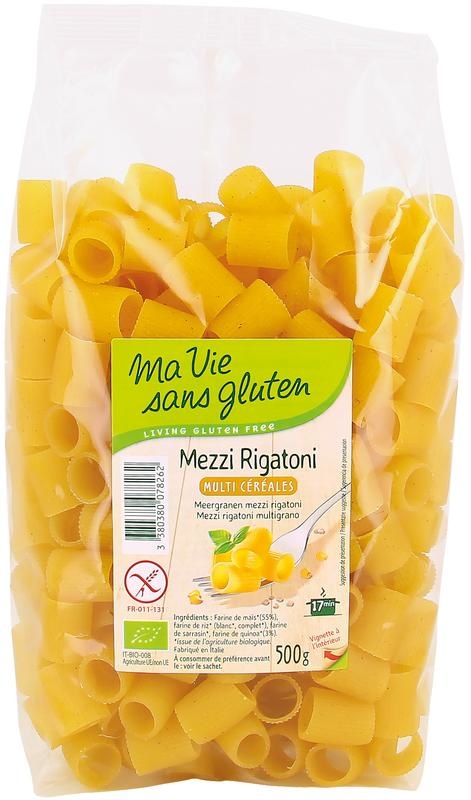 Ma Vie Sans Ma Vie Sans Meergranen mezzi rigatoni pasta glutenvrij bio (500 gr)