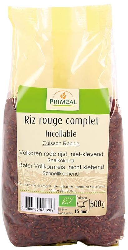 Primeal Primeal Rijst rood volkoren niet klevend bio (500 gr)