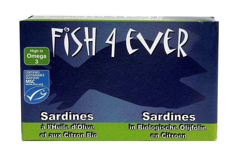 Fish 4 Ever Fish 4 Ever Sardines olijfolie citroen (120 gr)