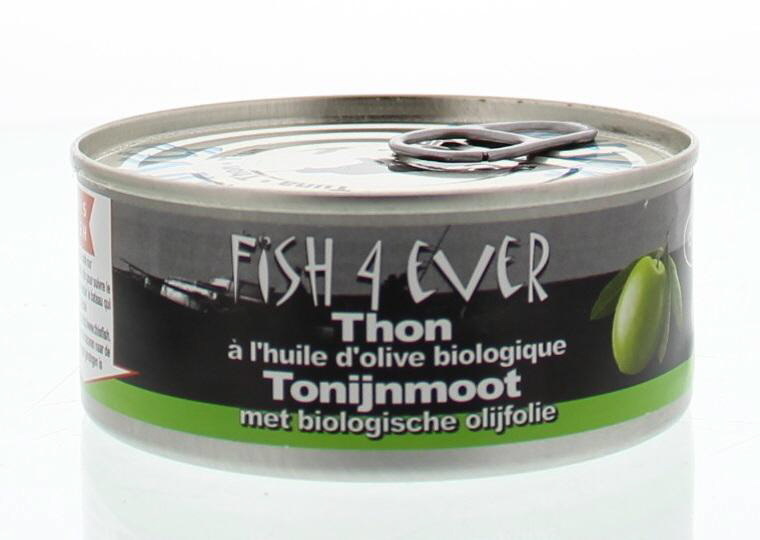 Fish 4 Ever Fish 4 Ever Tonijnmoot in olijfolie (160 gr)