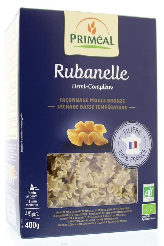 Primeal Primeal Rubanelle halfvolkoren pasta bio (400 gr)