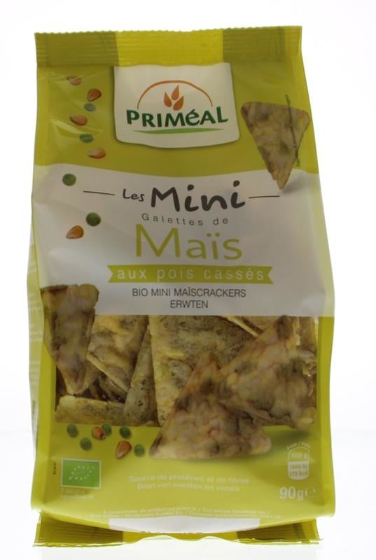Primeal Bio mini maiscrackers met erwten (90 gram)
