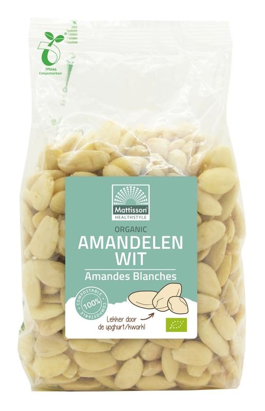 Mattisson Mattisson Amandelen wit geblancheerd bio (500 gr)