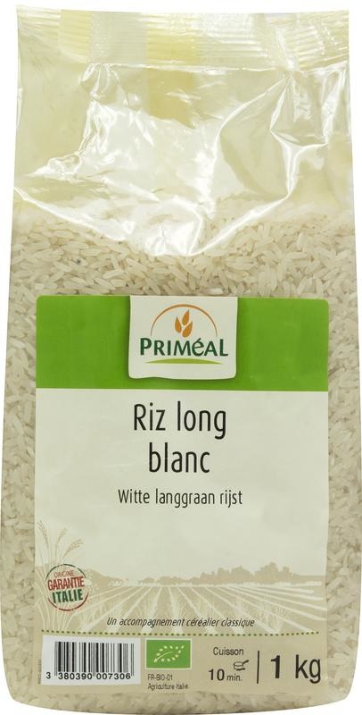 Primeal Primeal Witte langgraan rijst bio (1 Kilogr)