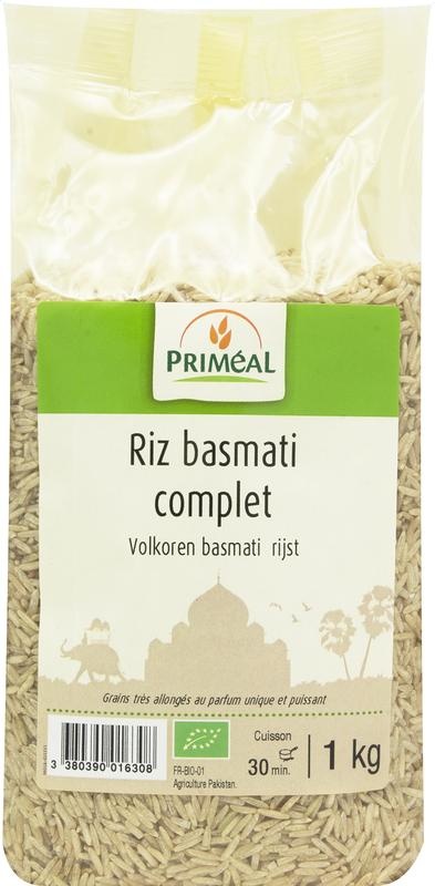 Primeal Primeal Volkoren basmati rijst bio (1 Kilogr)