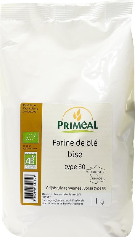 Primeal Primeal Grijsbruin tarwemeel borsa 80 bio (1 Kilogr)