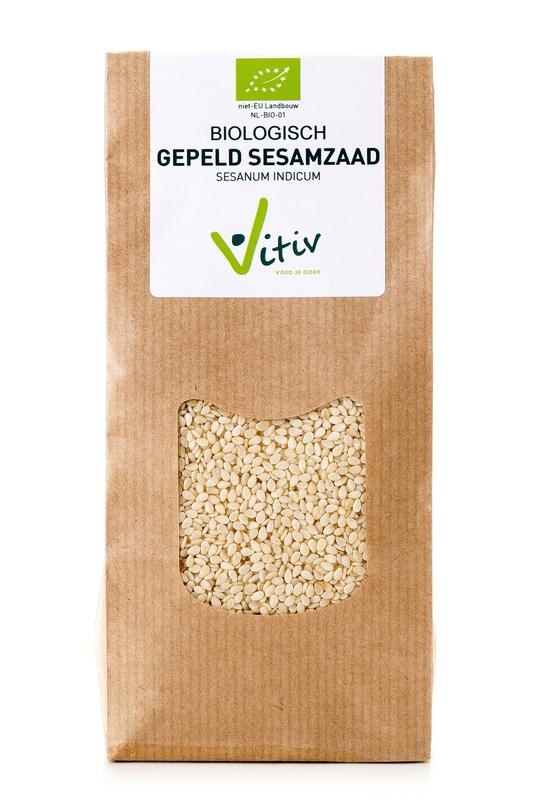 Vitiv Vitiv Sesamzaad wit gepeld bio (250 gr)