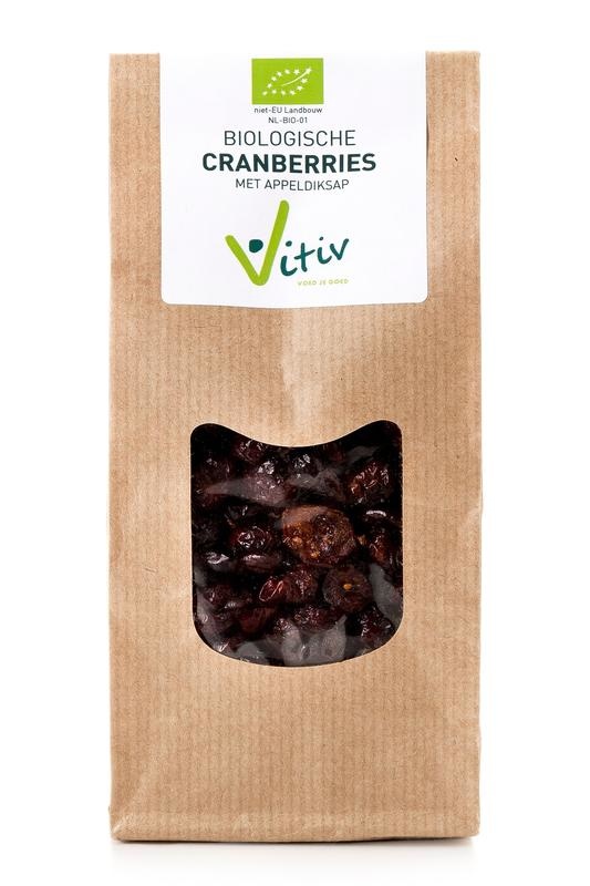 Vitiv Vitiv Cranberries appeldiksap bio (250 gr)