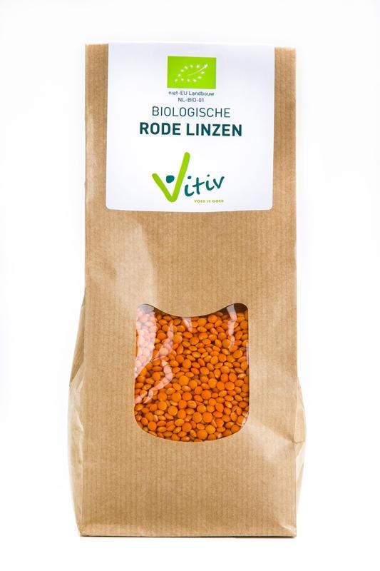 Vitiv Vitiv Rode linzen bio (500 gr)