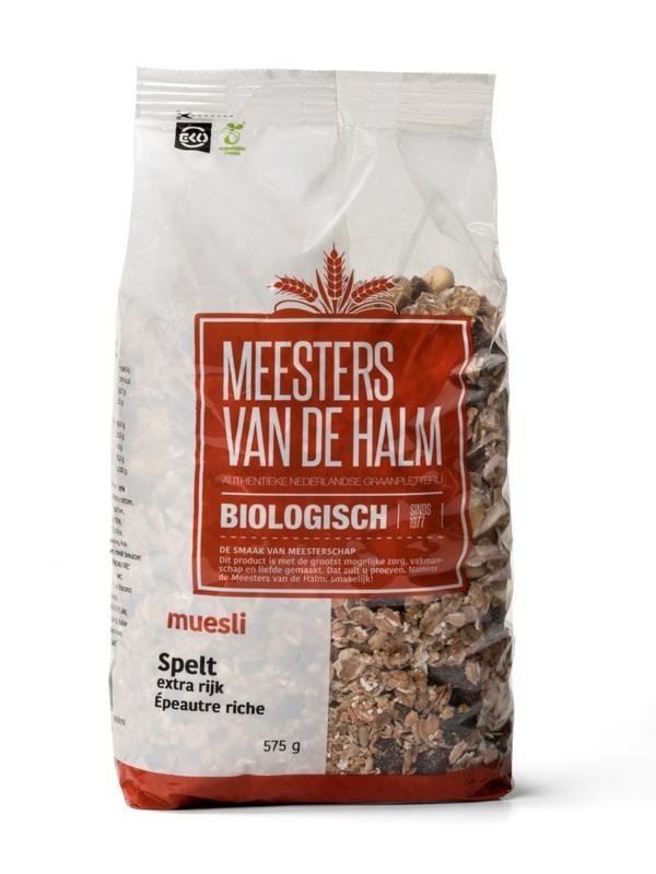 De Halm De Halm Muesli spelt extra rijk bio (575 gr)