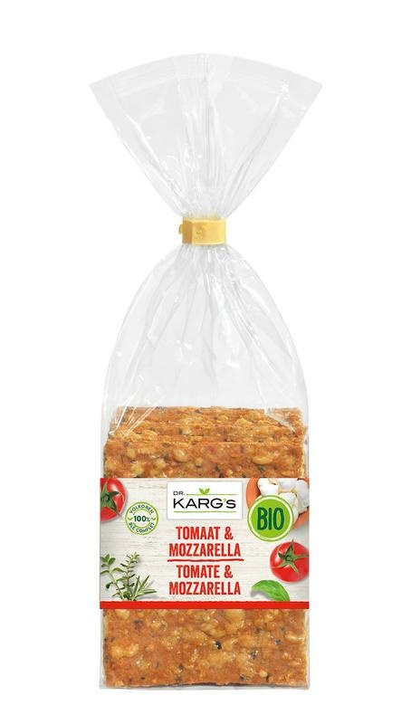 Dr Karg Dr Karg Crackers tomaat mozarella bio (200 gr)