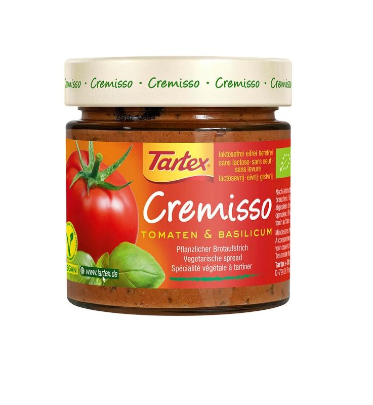 Tartex Tartex Cremisso tomaat basilicum bio (180 gr)