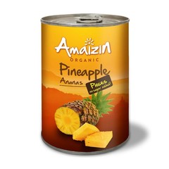 Amaizin Ananasstukjes op sap bio (400 gr)