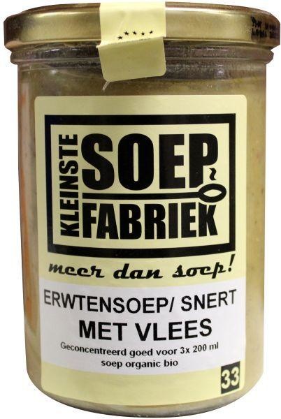 Kleinstesoepfabr Kleinstesoepfabr Erwtensoep/snert met vlees bio (400 gr)