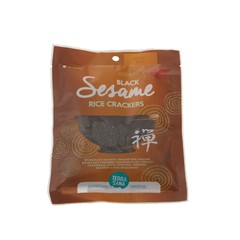 Japanse bruine rijstcrackers zwarte sesam bio (60 Gram)