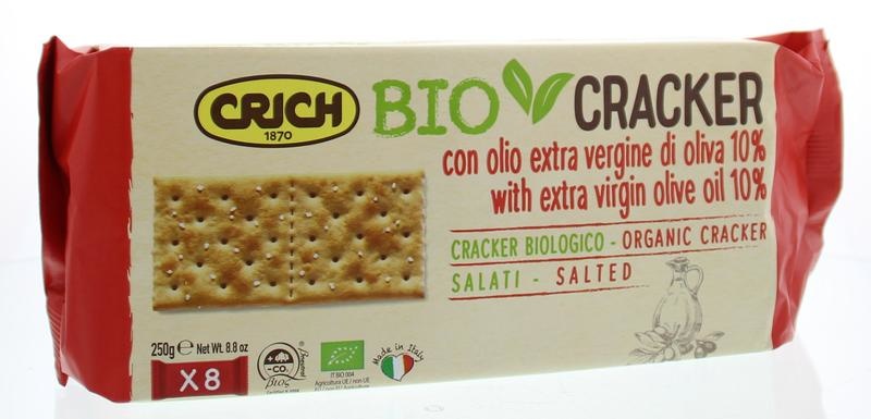 Crich Crich Crackers olijfolie met zout rood bio (250 gr)