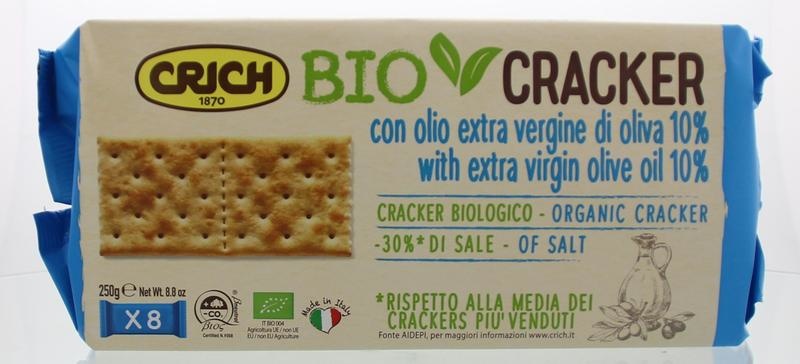 Crich Crich Crackers olijfolie blauw bio (250 gr)