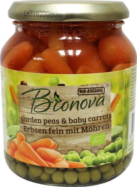 Bionova Bionova Doperwten met wortel bio (340 gr)