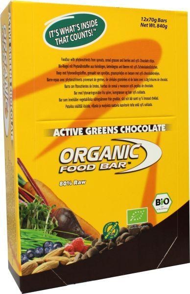 Organic Food Bar active greens chocolade 68 gr bio (12 st)