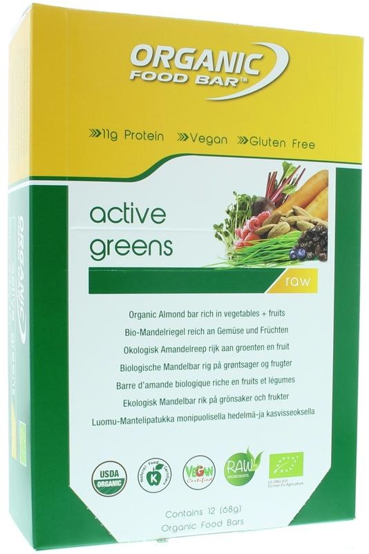 Organic Food Organic Food Bar active greens 68 gr bio (12 st)