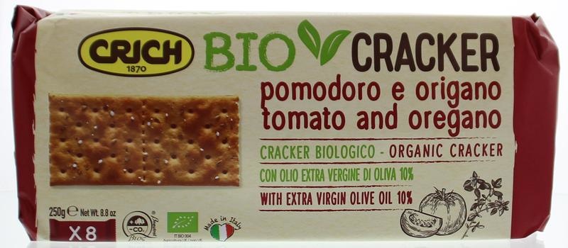 Crich Crich Crackers tomaat origano groen bio (250 gr)