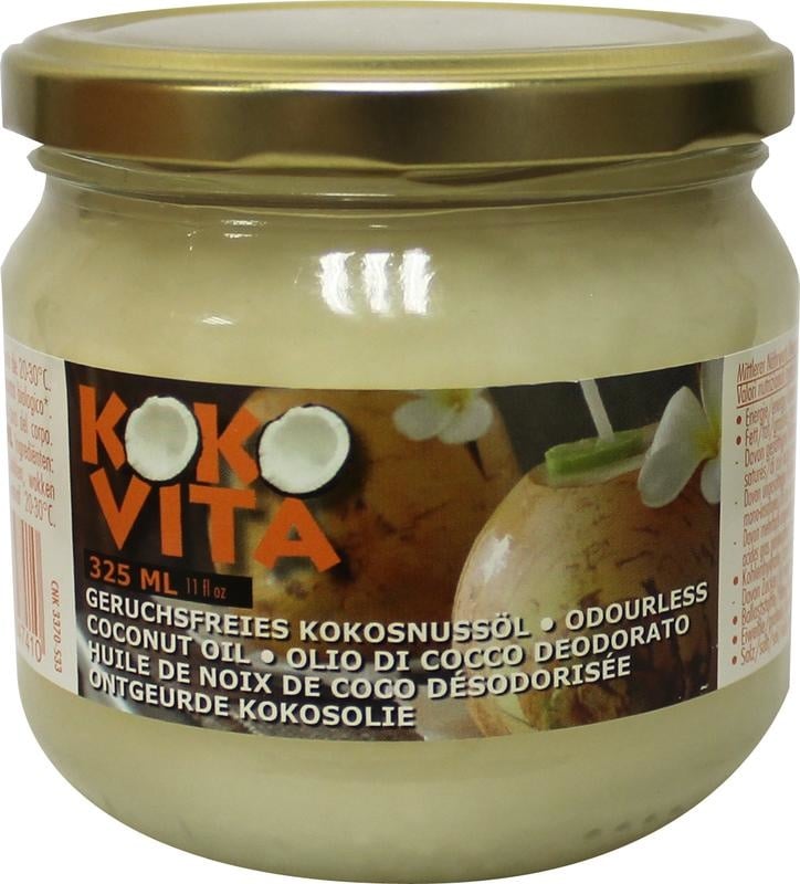 Kokovita Kokovita Kokosolie geurloos in glas bio (325 ml)