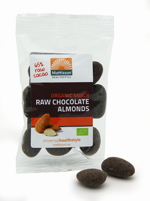 Mattisson Mattisson Amandelen snack raw puur chocolade bio (35 gr)