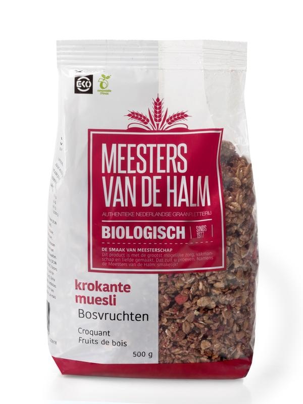 De Halm De Halm Muesli krokante muesli bosvruchten bio (500 gr)