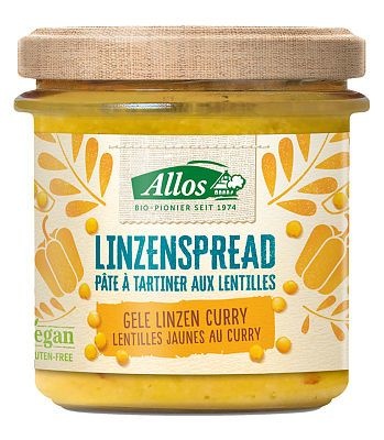 Allos Allos Linzenspread gele curry bio (140 gr)