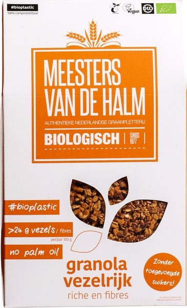 De Halm De Halm Granola vezelrijk bio (350 gr)