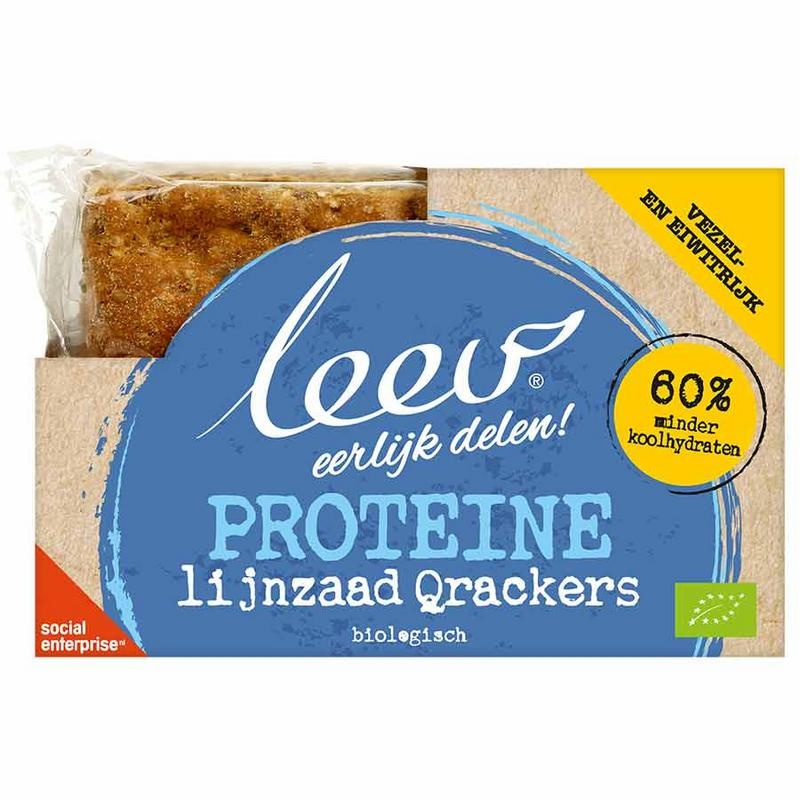 Leev Bio low carb qrackers proteine & lijnzaad (100 gram)