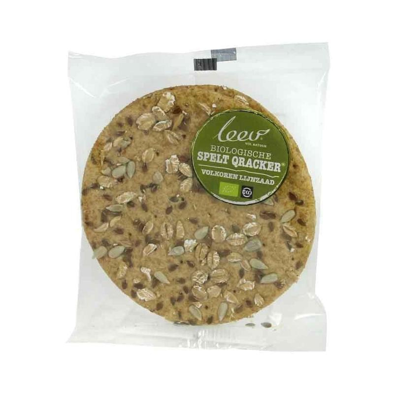 Leev Leev Spelt qrackers volkoren & lijnzaad bio (44 gr)