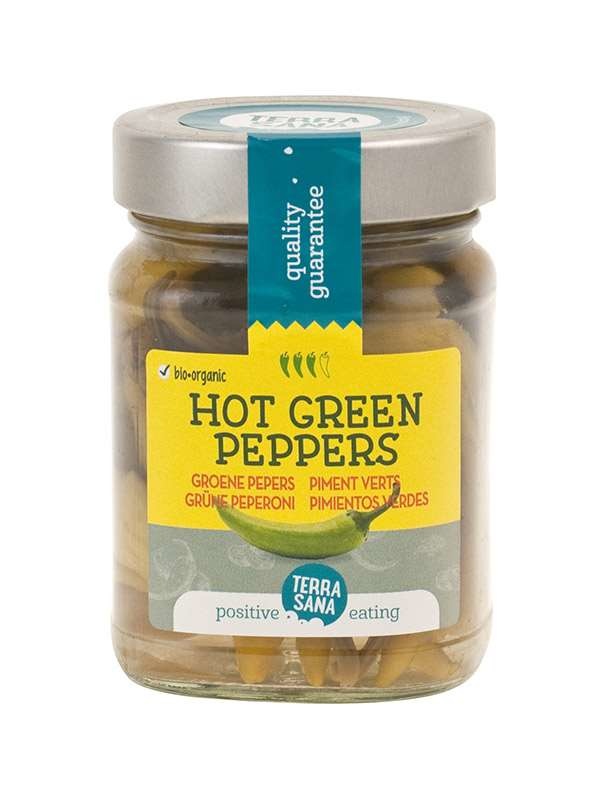 Terrasana Groene pepers hot (230 gram)