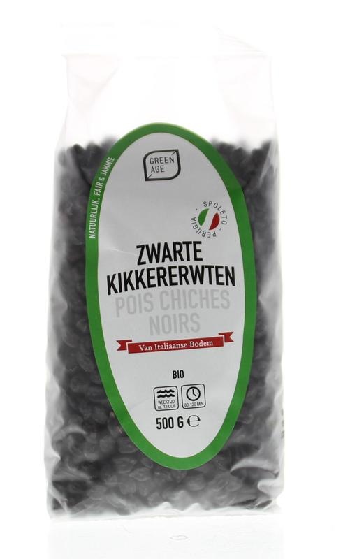 Greenage Zwarte kikkererwten (500 gram)