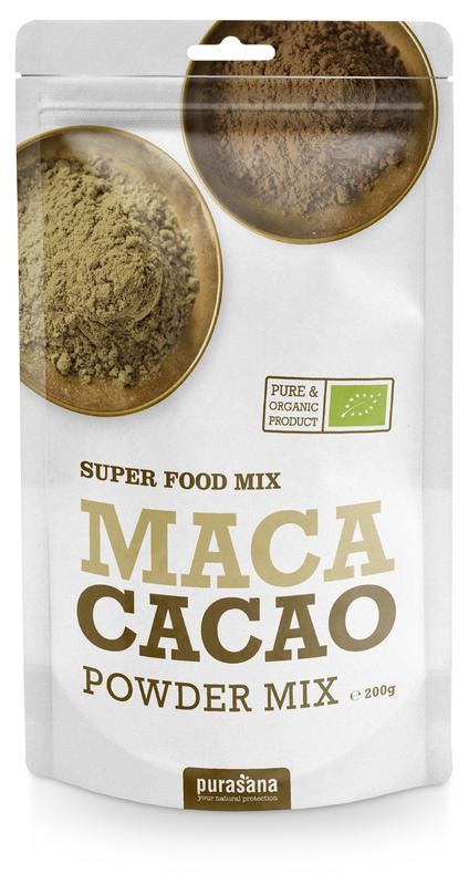Purasana Purasana Maca & cacao poedermix/melange poudre vegan bio (200 gr)