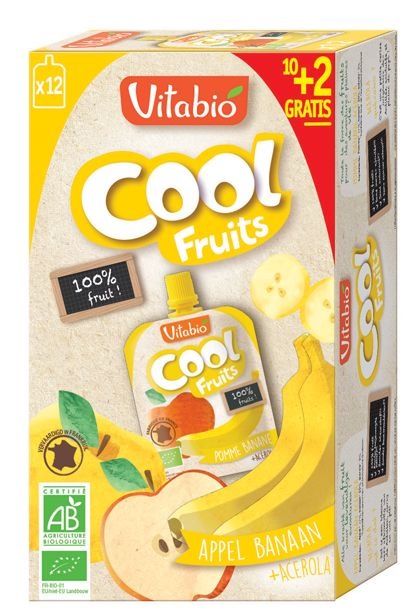 Vitabio Coolfruit appel-banaan 90 gram (12 stuks)