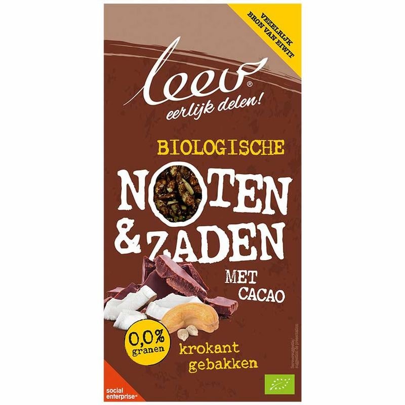 Leev Bio krokant gebakken noten & zaden cacao kokos (250 gram)