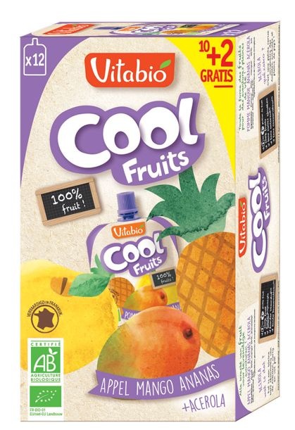 Vitabio Coolfruit appel mango ananas 90 gram (12 stuks)