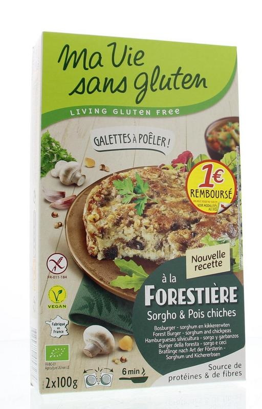 Ma Vie Sans Ma Vie Sans Champignonburger kikkererwt glutenvrij 2 x 100g bi (2 st)