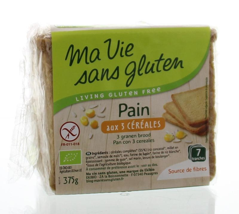 Ma Vie Sans Ma Vie Sans Brood 3 granen glutenvrij bio (375 gr)