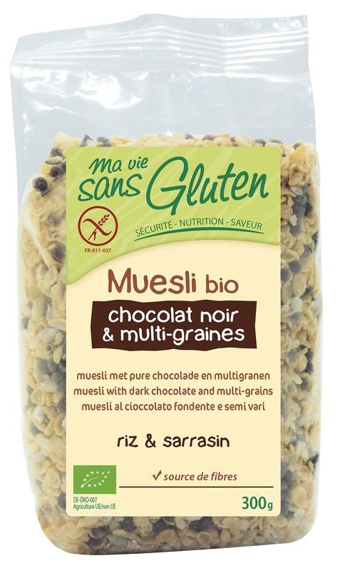 Ma Vie Sans Ma Vie Sans Muesli chocolade en multigranen glutenvrij bio (300 gr)