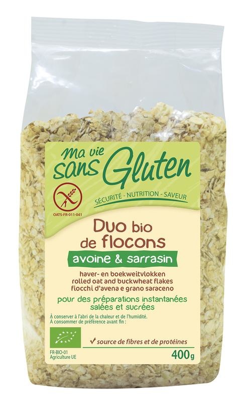 Ma Vie Sans Ma Vie Sans Haver en boekweit vlokken glutenvrij bio (400 gr)