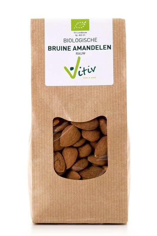 Vitiv Vitiv Amandelen met vlies bio (250 gr)