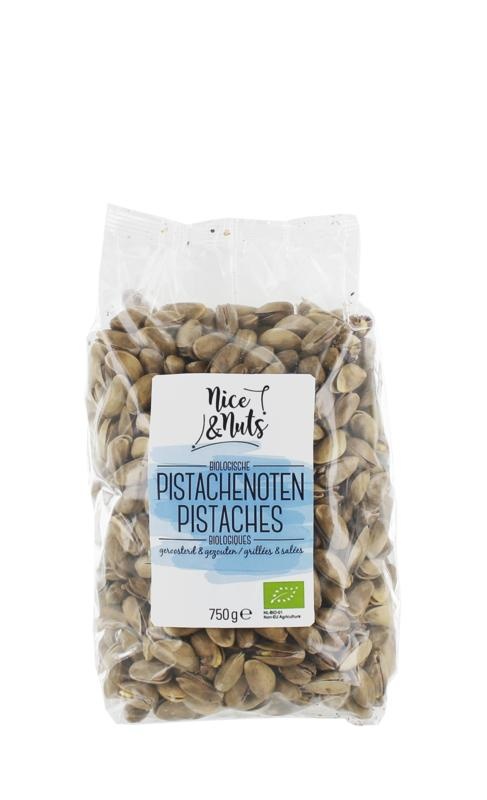 Nice & Nuts Nice & Nuts Pistache geroosterd en gezouten bio (750 gr)