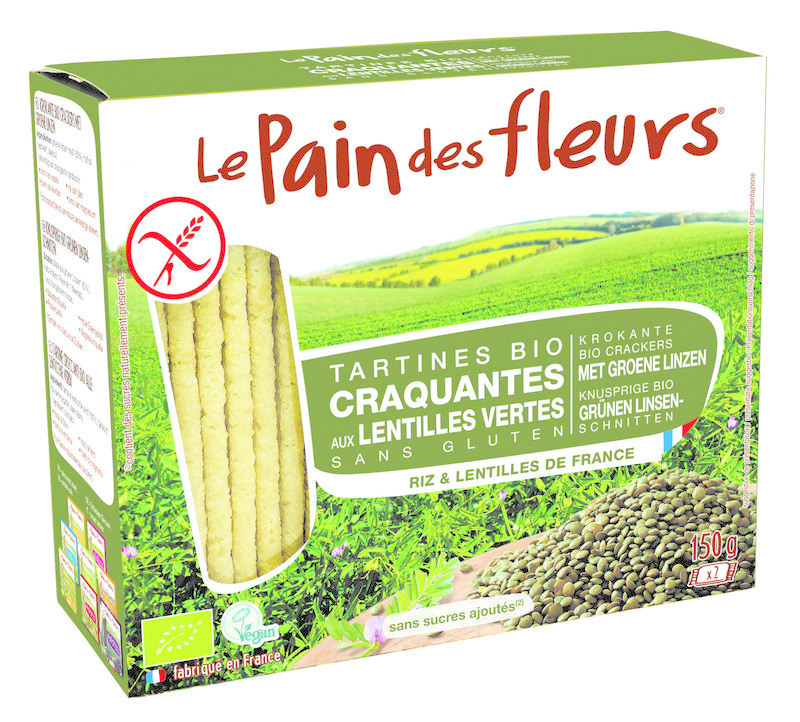 Pain Des Fleurs Pain Des Fleurs Crackers groene linzen bio (150 gr)