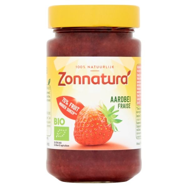 Zonnatura Zonnatura Fruitspread aardbei 75% bio (250 gr)