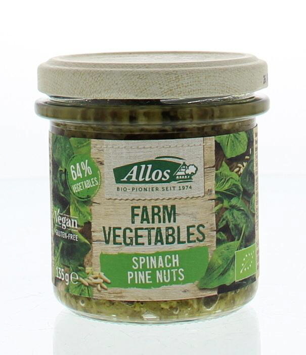 Allos Allos Farm vegetables spinazie & pijnboompitten bio (135 gr)