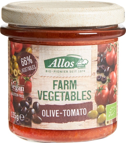 Allos Allos Farm vegetables tomaat & olijf bio (135 gr)