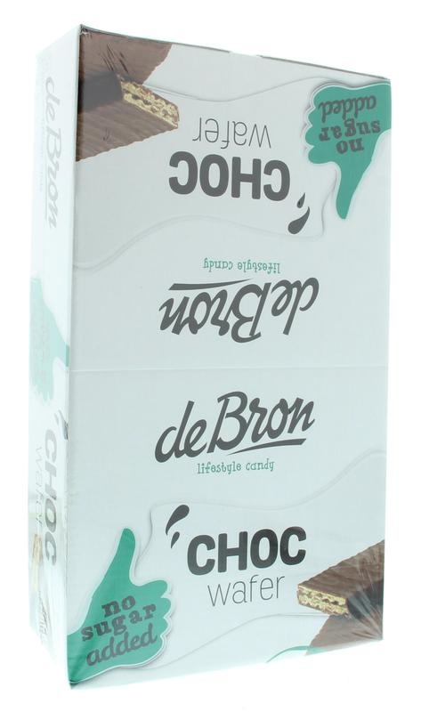 De Bron De Bron Choco wafer 1 doos (24 st)