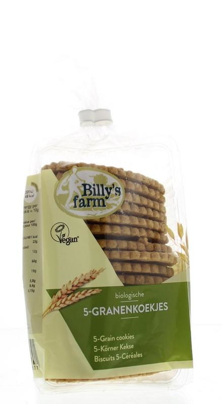 Billy's Farm Billy's Farm Granenkoekjes 5 granen bio (175 gr)